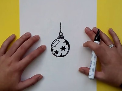 Como dibujar una bola de arbol de navidad paso a paso 4 | How to draw a ball of Christmas tree 4