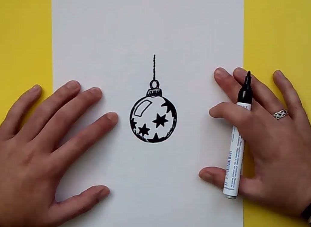 Como dibujar una bola de arbol de navidad paso a paso 4 | How to draw a ball of Christmas tree 4