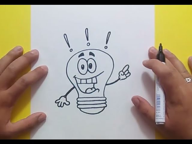Como dibujar una bombilla paso a paso 3 | How to draw a bulb 3