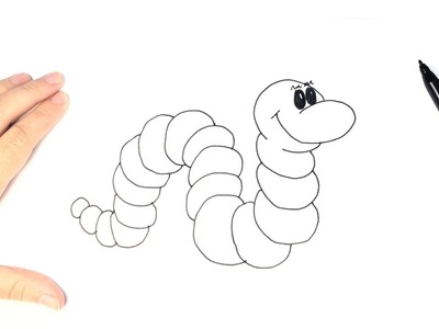 Cómo dibujar un gusano para niños paso a paso