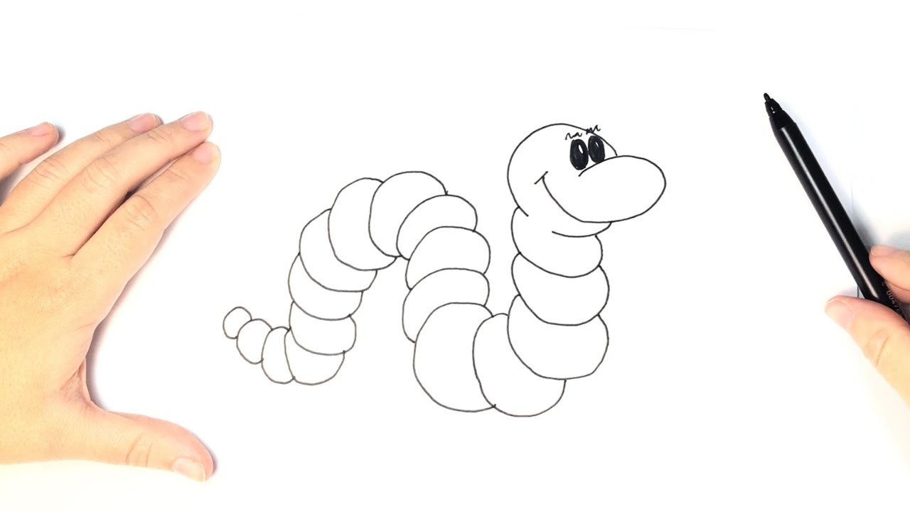 Cómo dibujar un gusano para niños paso a paso