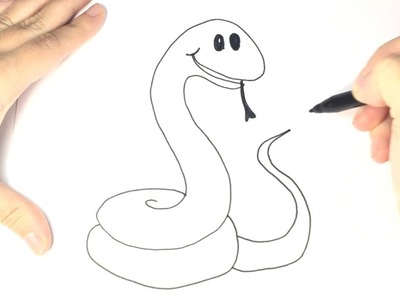 Cómo dibujar una Serpiente para Niños paso a paso | Dibujo Fácil de Serpiente