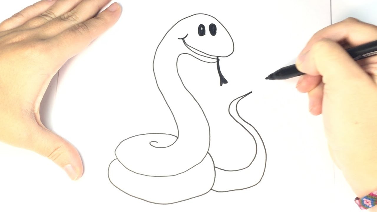 Cómo dibujar una Serpiente para Niños paso a paso | Dibujo Fácil de Serpiente