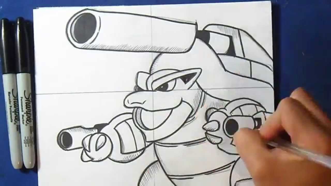 Cómo dibujar a Blastoisenite "Pokémon" | How to draw Mega Blastoise
