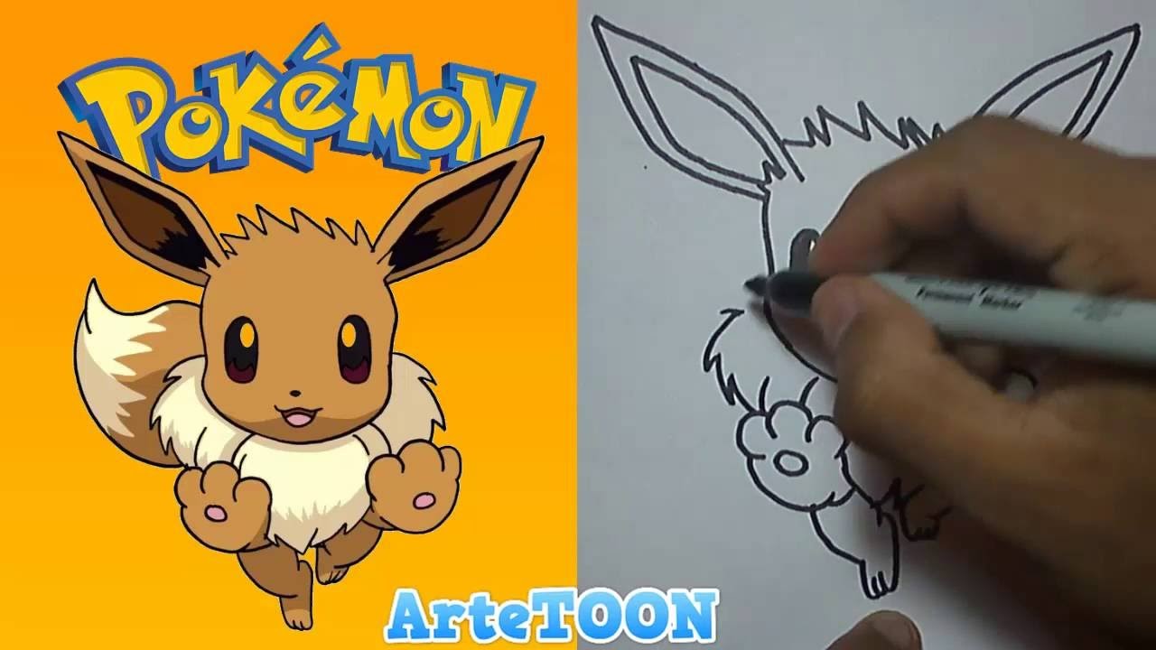 Como dibujar a Eevee paso a paso - Pokemon GO | How to draw Eevee - Pokemon