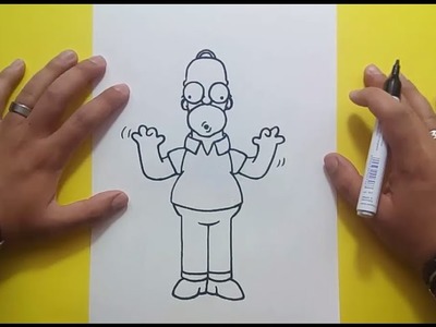 Como dibujar a Homer Simpson paso a paso 4 - Los Simpsons | How to draw Homer Simpson 4