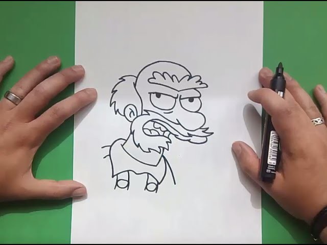 Como dibujar a Willy paso a paso - Los Simpsons | How to draw Willy - The Simpsons