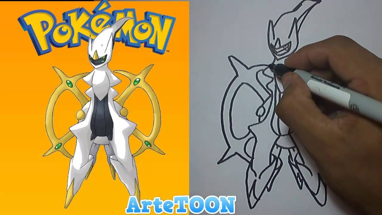 Como dibujar paso a paso a Arceus (Pokemon) - Como Dibujar una Pokeball - How to draw a Arceus
