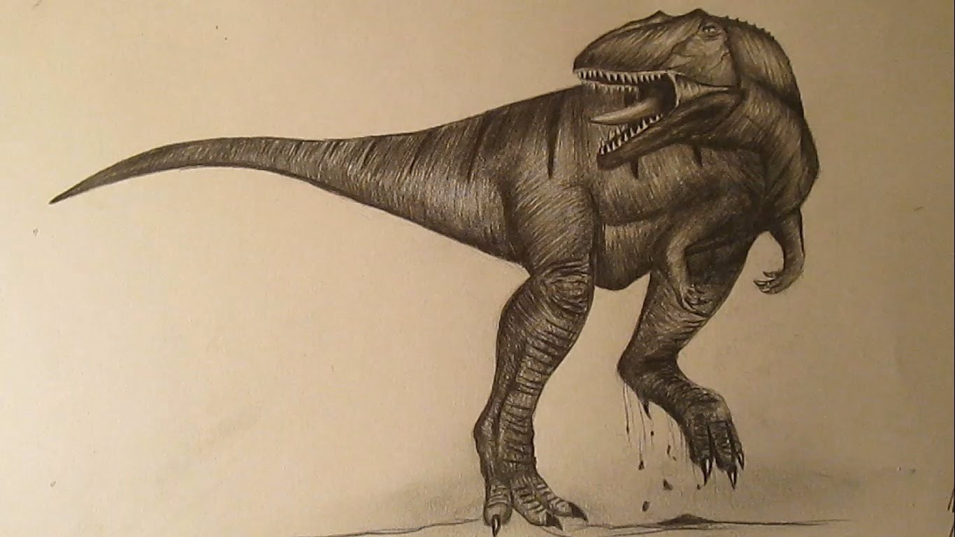 Cómo dibujar un dinosaurio realista a lápiz paso a paso, dibujos de dinosaurios