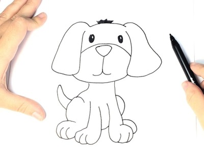 Cómo dibujar un perro para niños | Dibujo Fácil de Perro paso a paso
