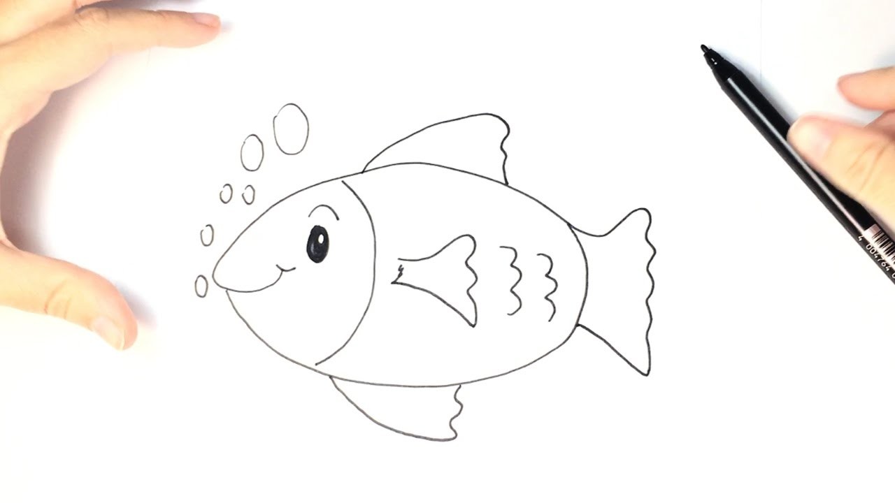 Cómo dibujar un pez para niños paso a paso