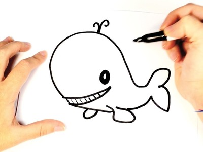 Cómo dibujar una ballena para niños paso a paso