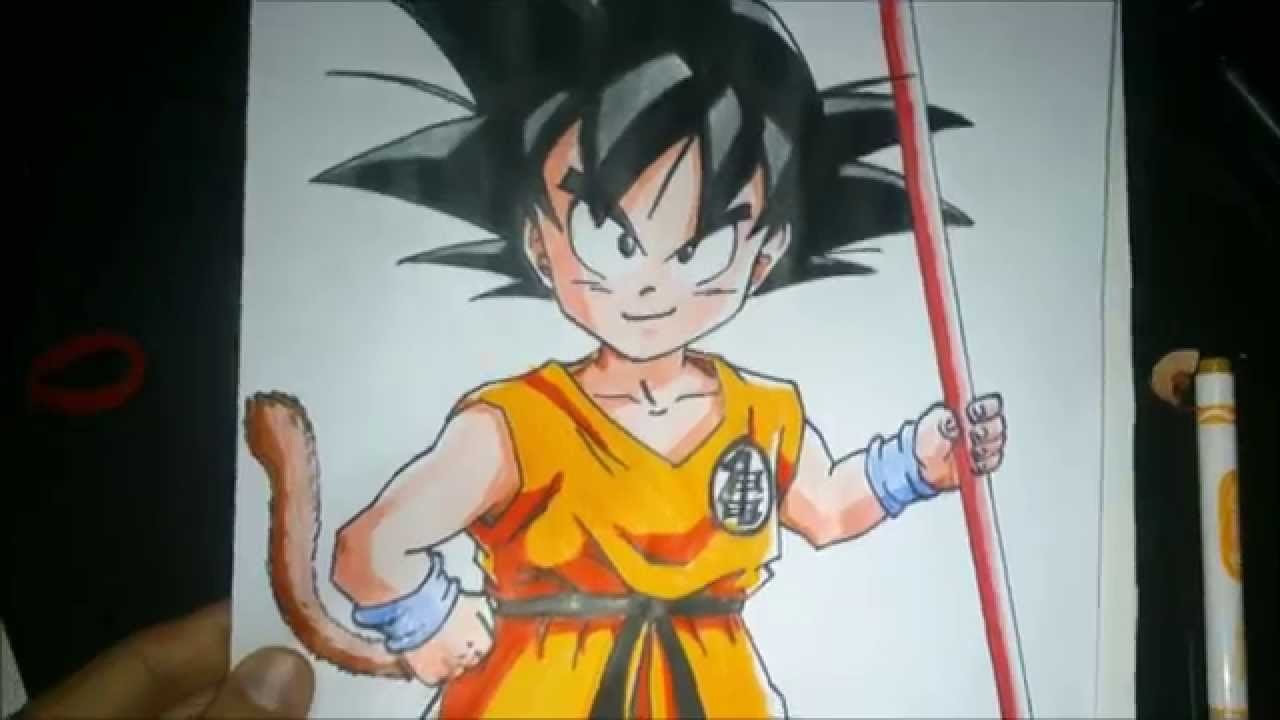 Dibujando a Goku, Como dibujar a Goku, How to draw Goku, Drawing Goku,