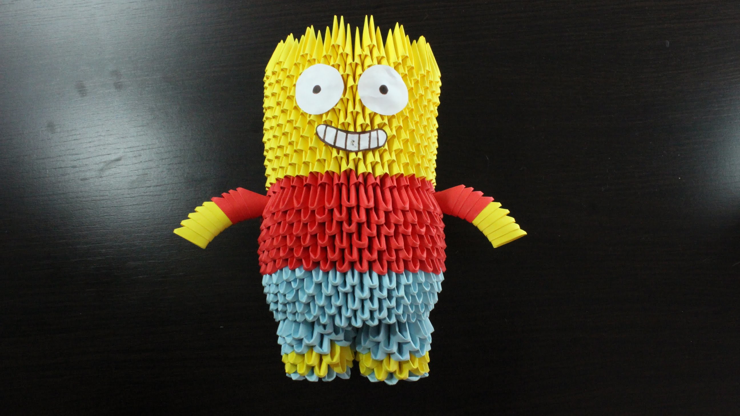 Bart Simpson En Origami 3D TUTORIAL!