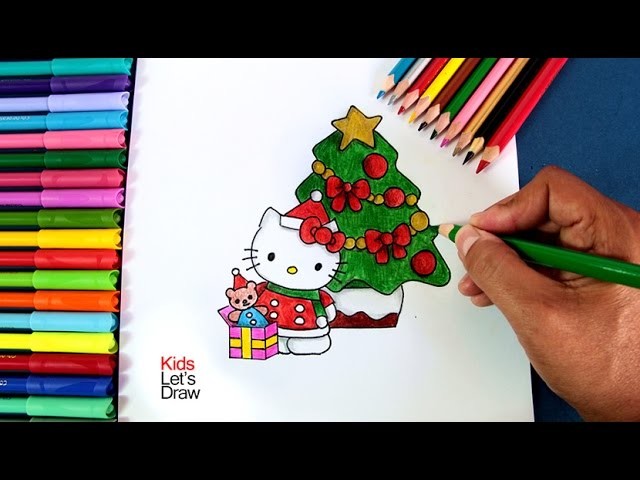 Cómo dibujar a Hello Kitty en Navidad | How to draw Hello Kitty at Christmas
