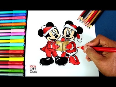 Cómo dibujar a Mickey y Minnie Mouse en Navidad | How to draw Mickey and Minnie Mouse at Christmas