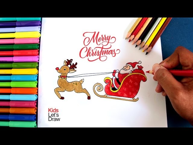 Cómo dibujar a Papa Noel en su Trineo | How to draw Santa Claus Flying on his Sleigh