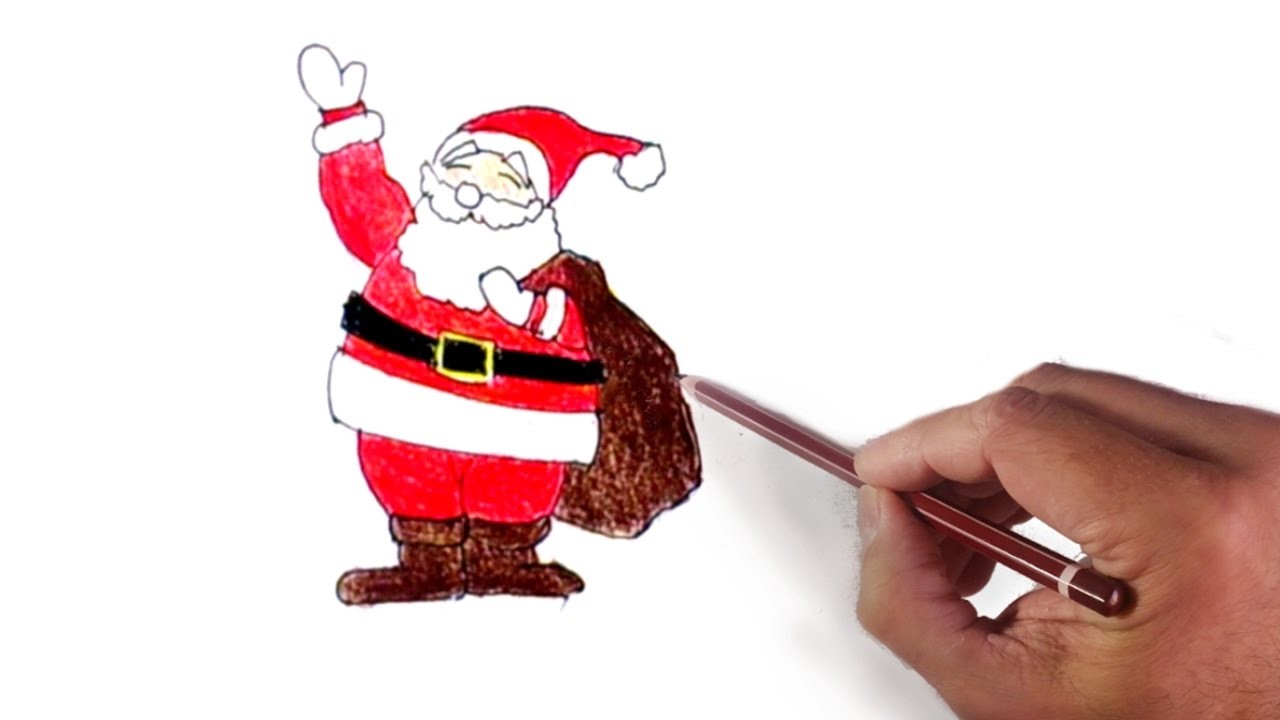 Como Dibujar a Papa Noel Santa Claus muy fácil, paso a paso