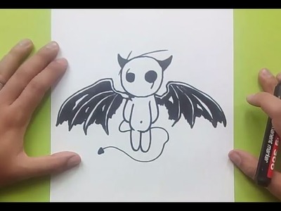 Como dibujar un diablo paso a paso | How to draw a devil