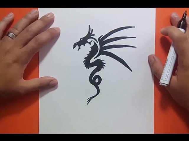 Como dibujar un dragon tribal paso a paso 6 | How to draw a tribal dragon 6