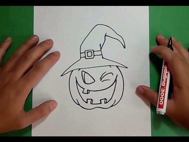 Como dibujar una calabaza paso a paso 5 | How to draw a pumpkin 5