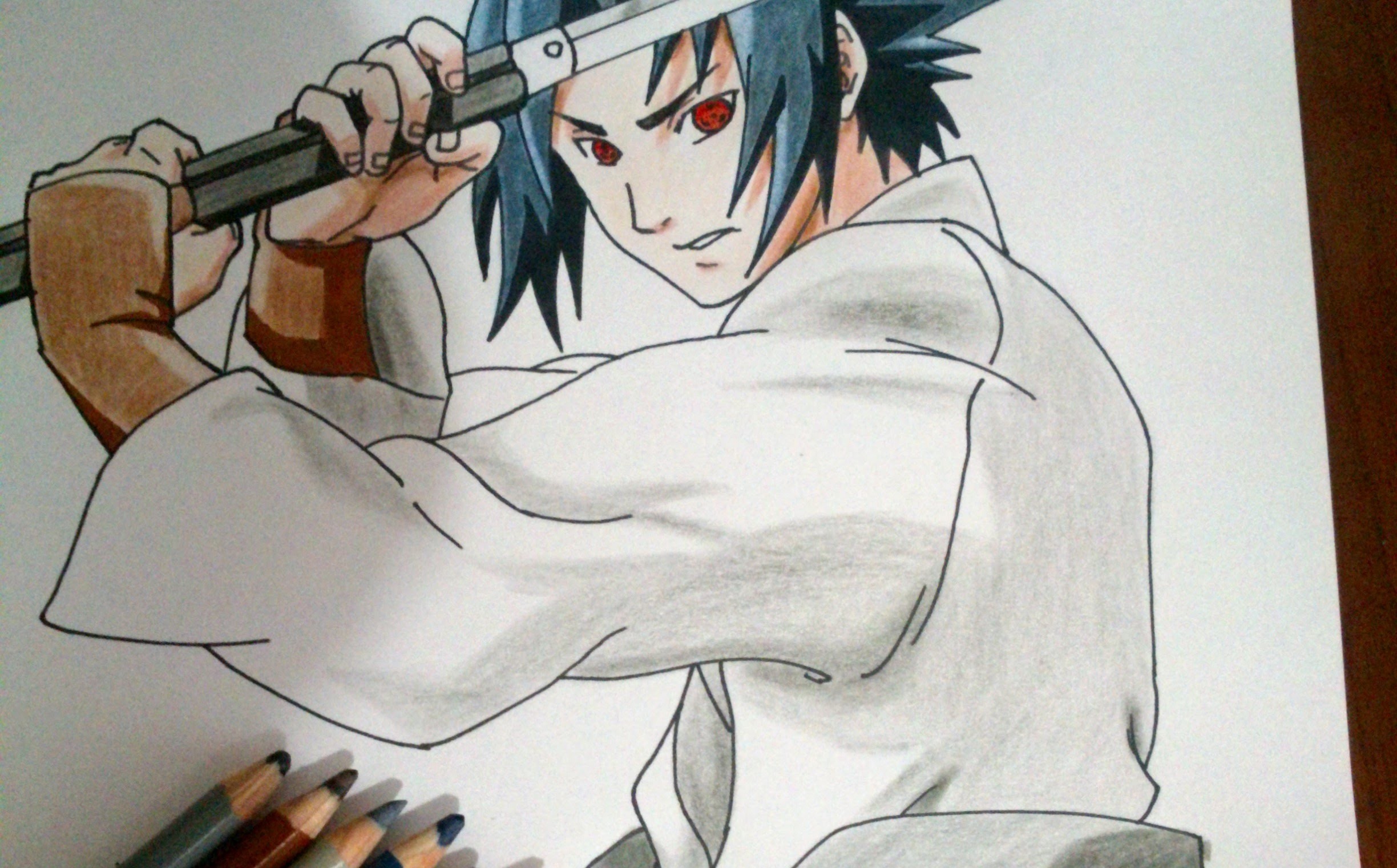 Dibujando a Sasuke. How to draw Sasuke. Speed Drawing Sasuke.