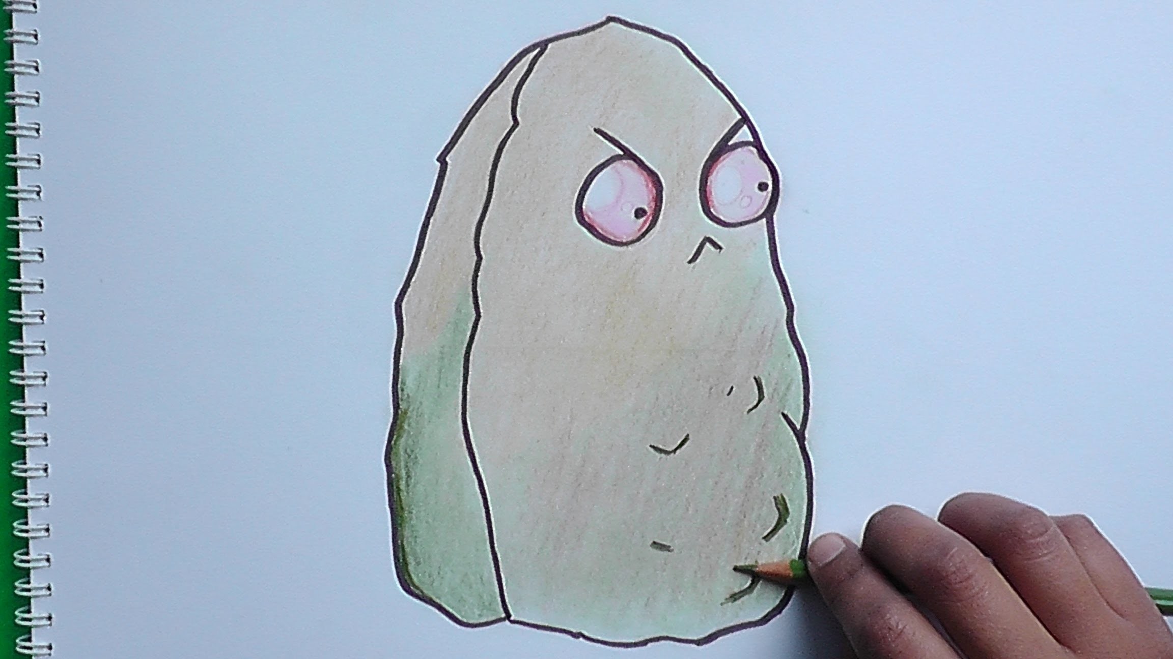 Dibujando y coloreando a Nuez Gigante (Plantas vs Zombies) - Drawing and coloring Giant Nut