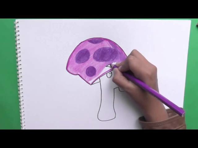 Dibujando y coloreando Scaredy Shoroom (Plantas vs Zombies) - Drawing and coloring Scaredy Shoroom