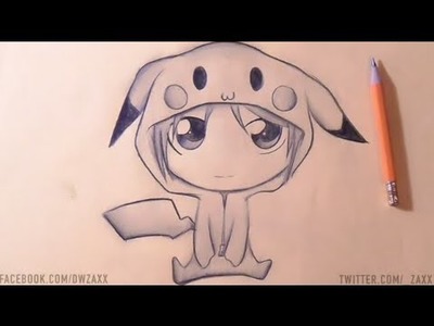 (VIDEO NO PUBLICADO) Cómo dibujar Chico chibi Pikachu | How to draw Chibi boy pikachu