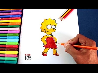 Cómo dibujar a LISA SIMPSON | How to draw Lisa Simpson - KidsLetsDraw