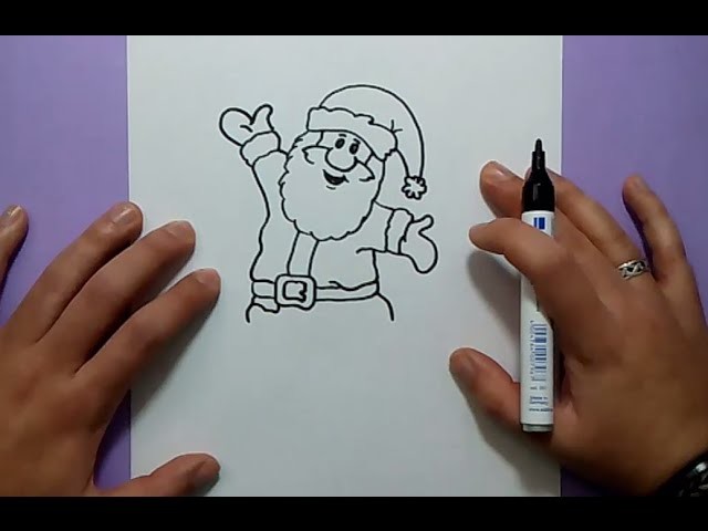 Como dibujar a papa noel paso a paso 7 | How to draw Santa Claus 7