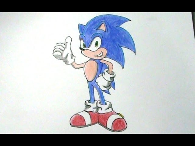 Cómo dibujar a Sonic El erizo Sega Games - paso a paso