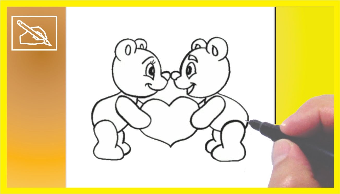 Cómo Dibujar Ositos Enamorados - How To Draw Little Bears In Love | Dibujando