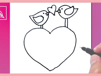 Cómo Dibujar Pajaritos Enamorados - Drawing Little Birds In Love | Dibujando