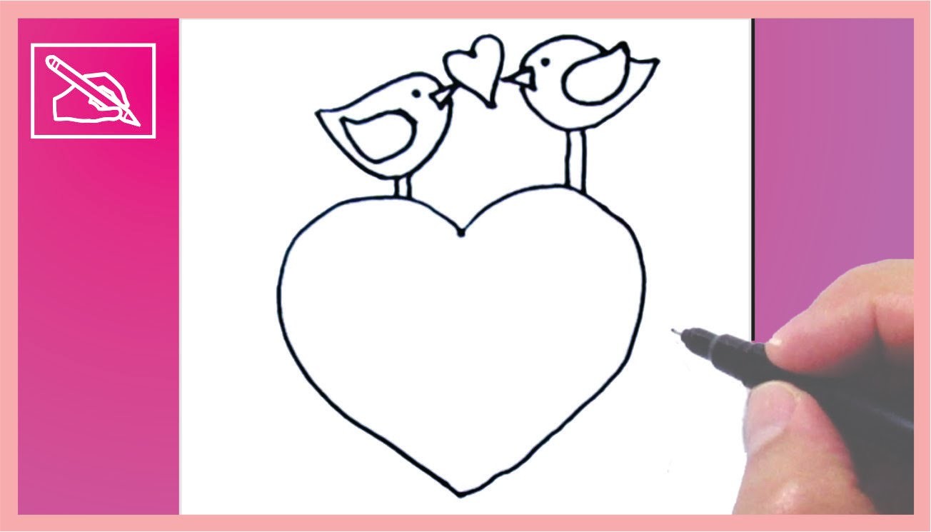 Cómo Dibujar Pajaritos Enamorados - Drawing Little Birds In Love | Dibujando
