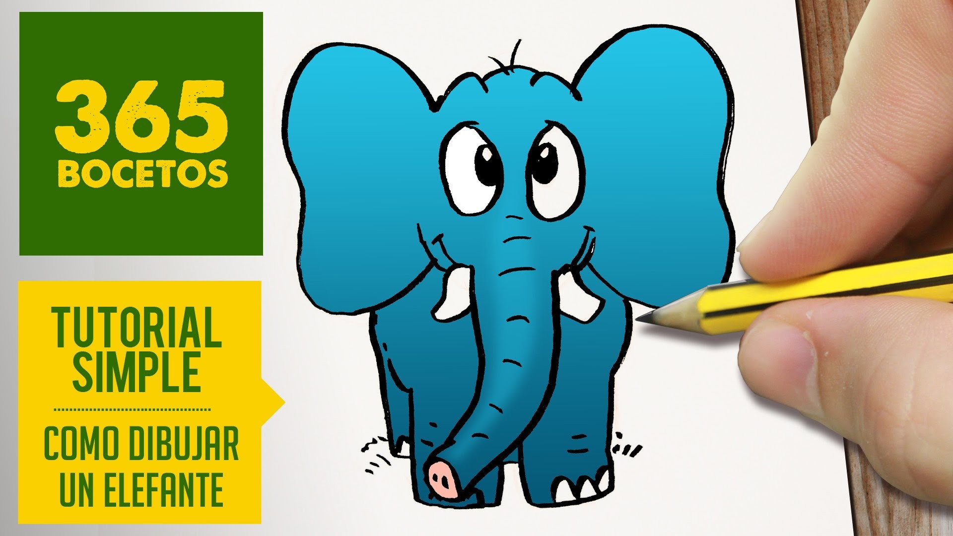 Como Dibujar Un Elefante Facil Paso A Paso Kawaii Aprender A
