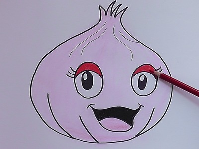 Como dibujar y colorear a Cebolla - As drawing and coloring to Onion