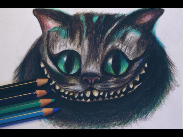Dibujando a Cheshire Cat con lápices de colores (Alice in Wonderland) - AILIPS