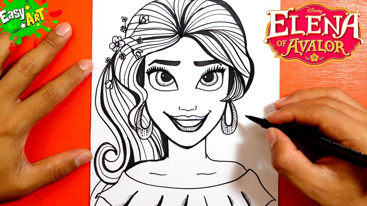Elena of Avalor - How to draw the princess Elena of Avalor - Como Dibujar a Elena de Avalor