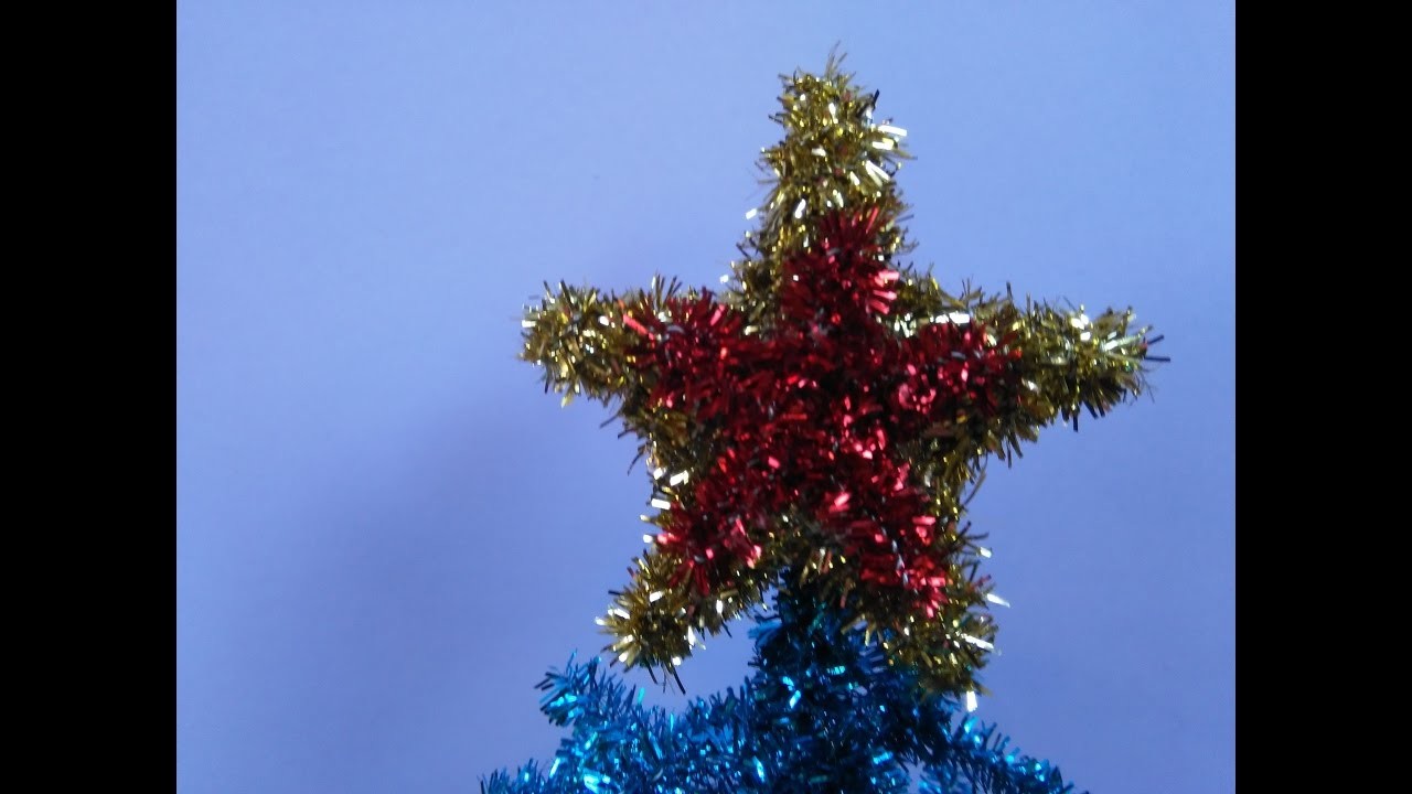 Como hacer una estrella con limpiapipas  (para el pino navideño)