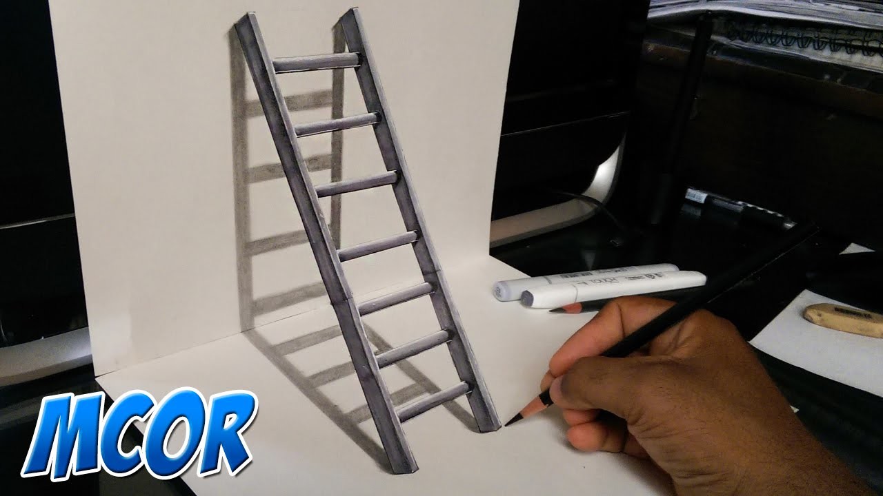 Como Dibujar una Escalera en 3D - Ilusión Optica