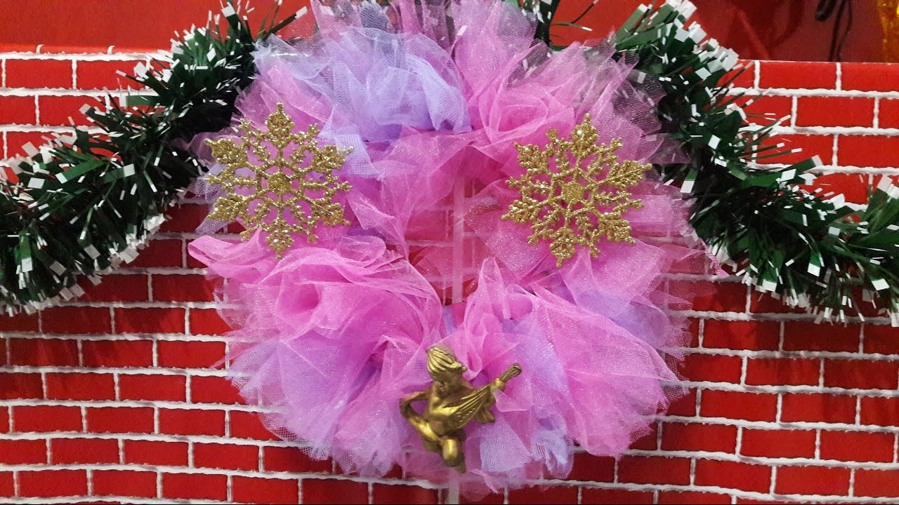 DIY CORONA NAVIDEÑA DE CARTON Y TUL.QUITZIA CARDENAS