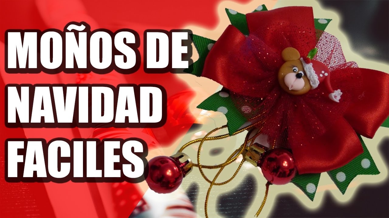 Como Hacer Moños Navidad faciles  y economicos, video 555, christmas bows with ribbon