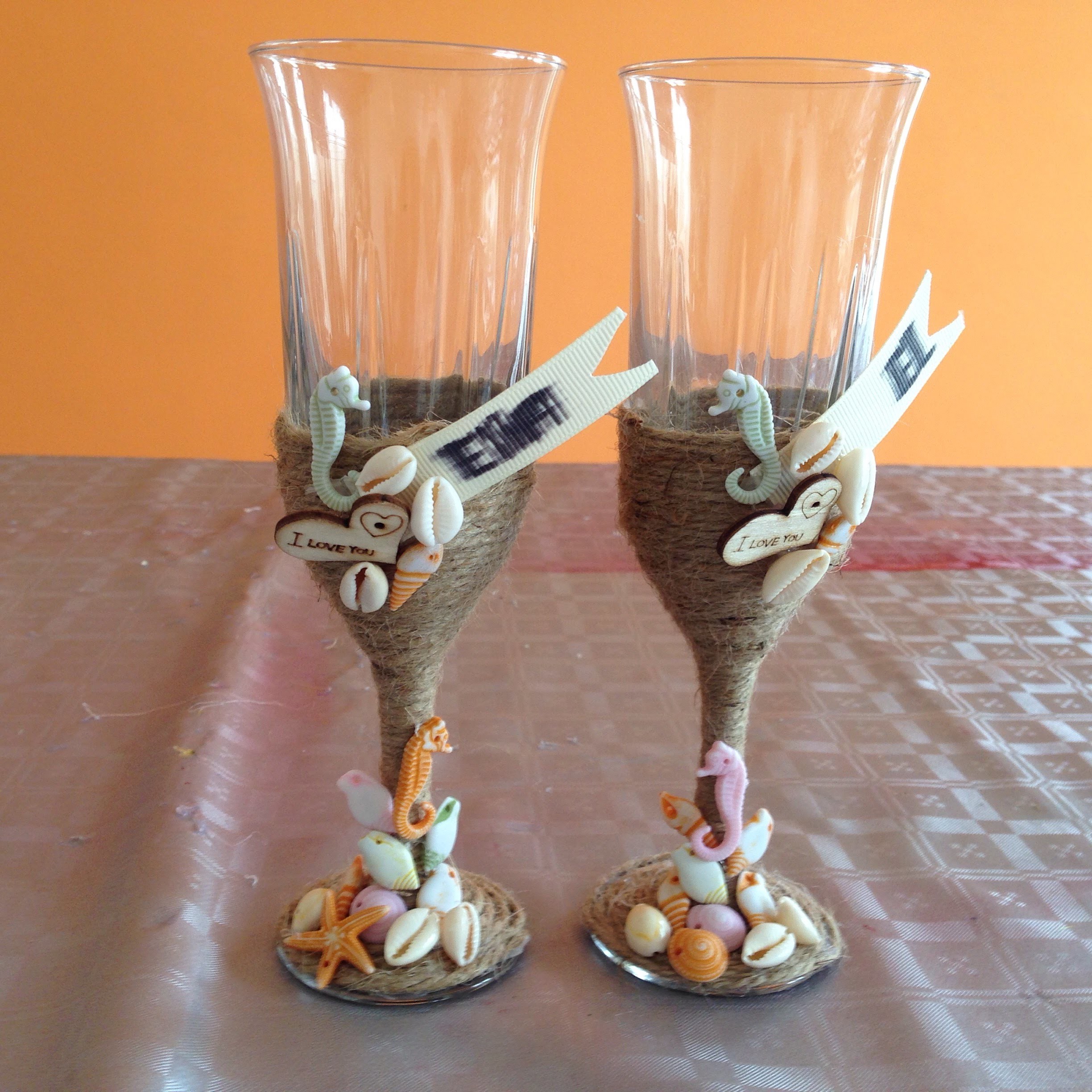 Decoracion Vintage copas  para bodas Vintage glasses decoration for weddings
