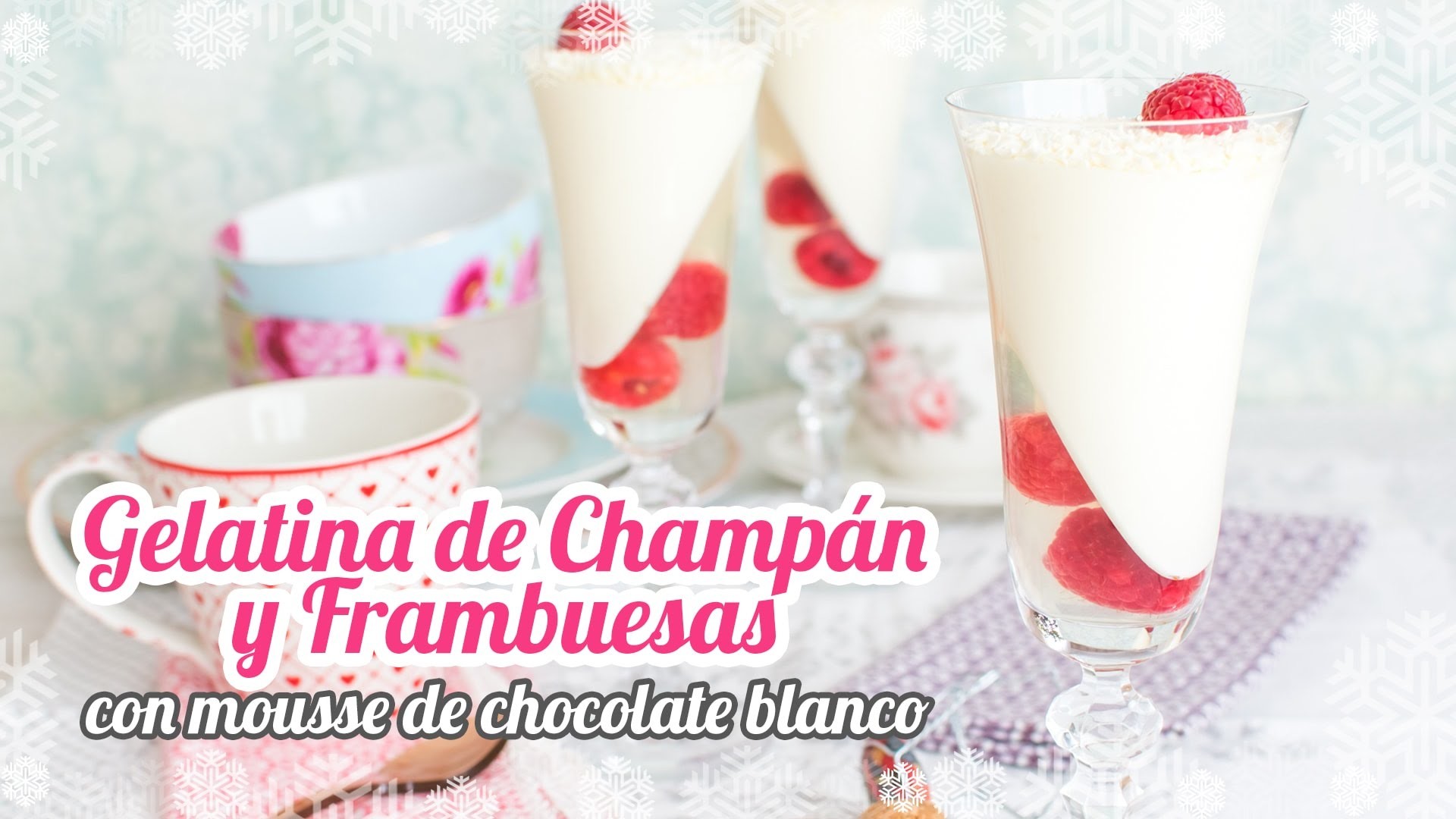 Gelatina de champán y frambuesas con mousse de chocolate blanco | Postre para Fin de año