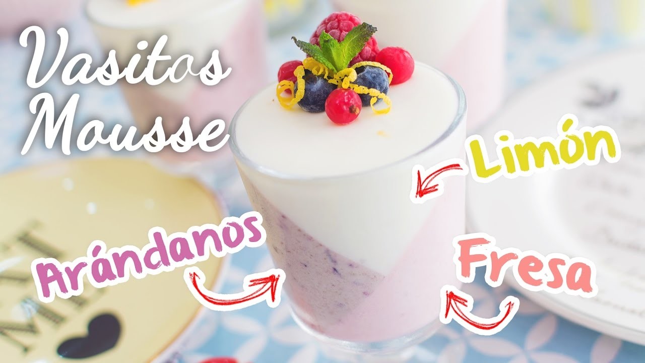 Mousse de Limón, Fresa y Arándanos | Postre sin horno | Quiero Cupcakes!