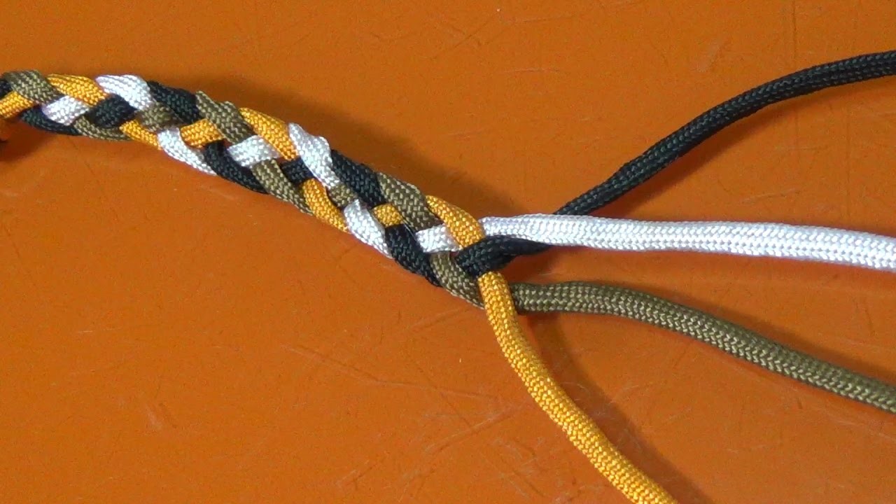 Trenzado plano con tres y cuatro cuerdas