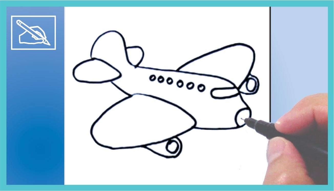 Cómo Dibujar Un Avión - How To Draw An Airplane | Dibujando