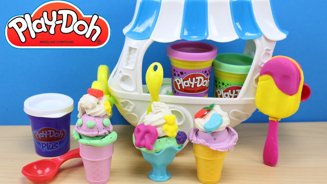 Play Doh Carrito de helados | Helados y paletas de plastilina | Play Doh Ice Cream Sundae Cart