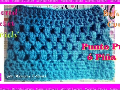 Bufanda cuello con Punto Puff a Crochet "Daniela" por Maricita Colours